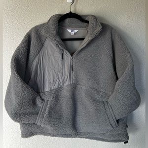 Grey Quarter Zip Sherpa PullOver